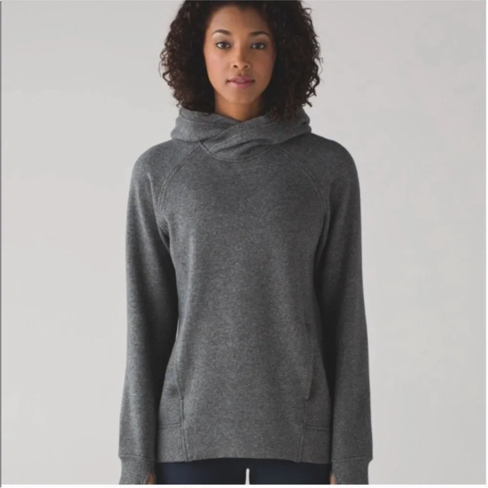 LULULEMON Fleece Please Pullover 4 Heathered Speckled Gray